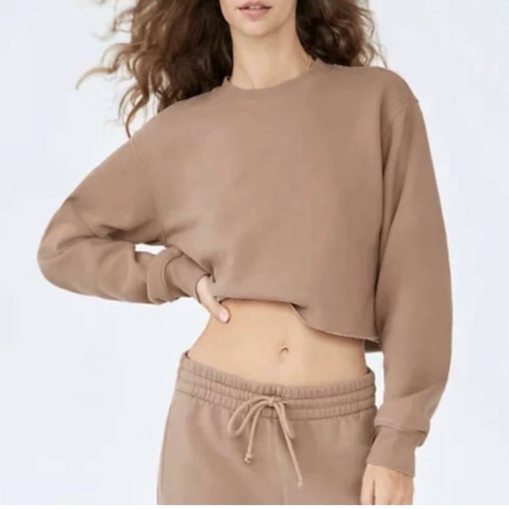 Aritzia TNA Cozy AF Fleece Cropped Sweatshirt 1